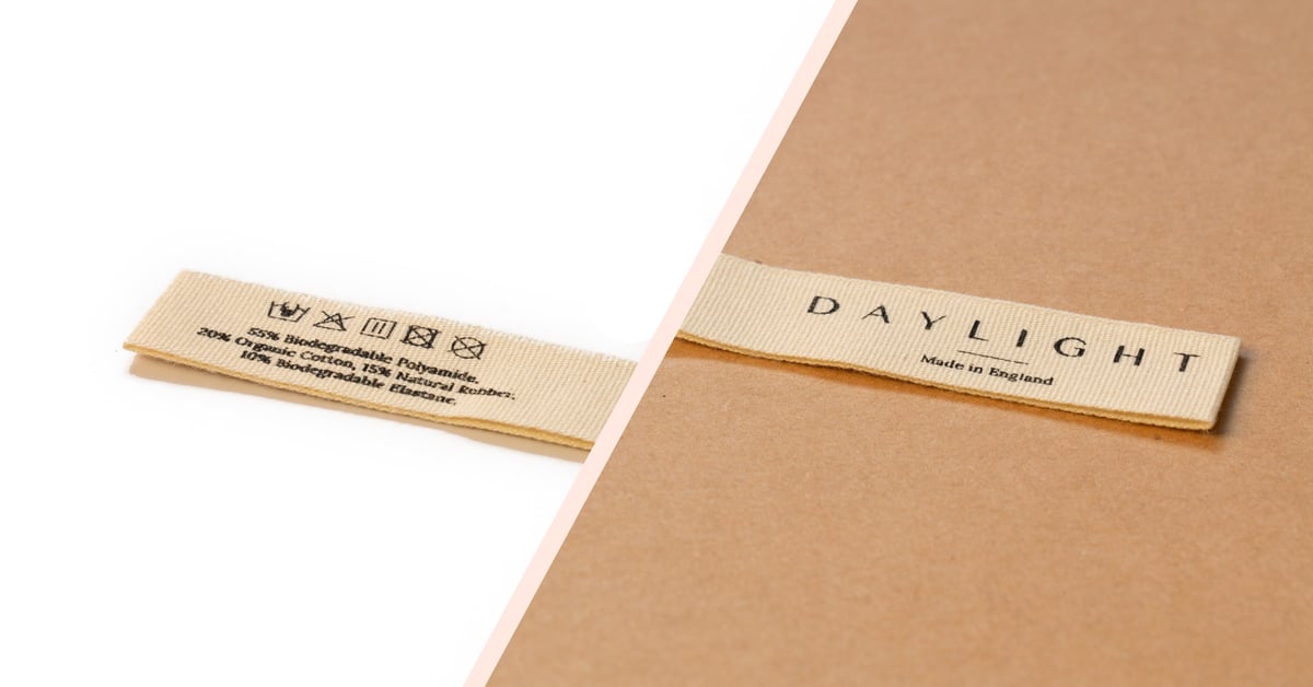 Daylight organic cotton printed care label